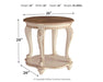 Realyn - White / Brown - Round End Table - Simple Home Plus