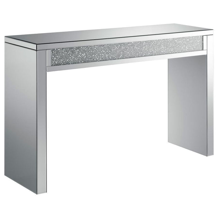 Gillian - Rectangular Sofa Table - Silver And Clear Mirror - Simple Home Plus