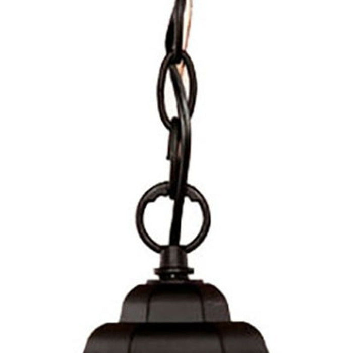 Textured Glass Lantern Hanging Light - Antique Black