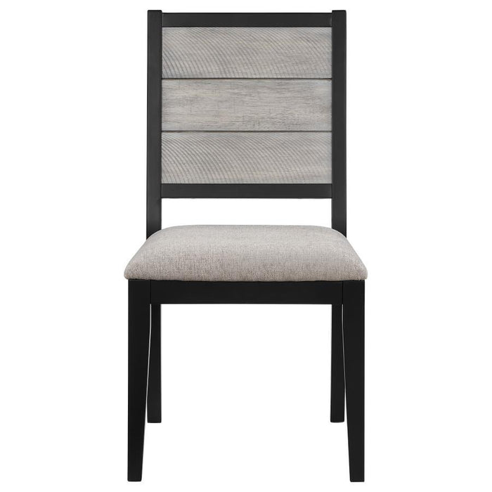 Elodie - Upholstered Padded Seat Dining Side Chair (Set of 2) - Dove Gray And Black - Simple Home Plus