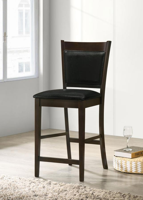 Jaden - Upholstered Counter Height Stools (Set of 2) - Black And Espresso - Simple Home Plus