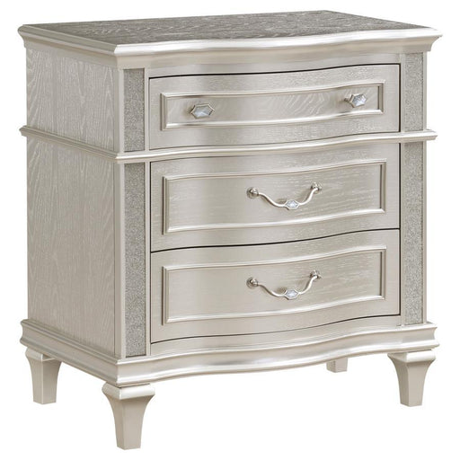 Evangeline - 3-Drawer Nightstand - Silver Oak - Simple Home Plus