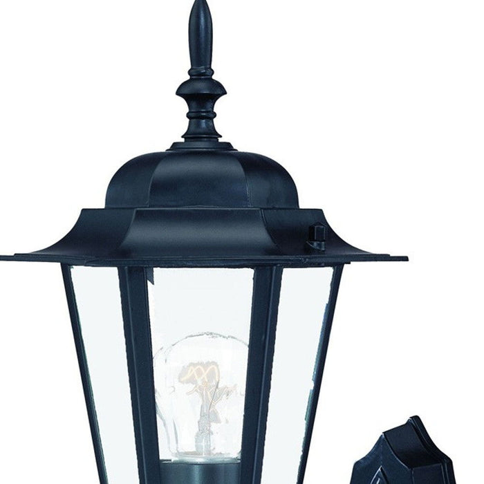 Glass Lantern Wall Light - Matte Black