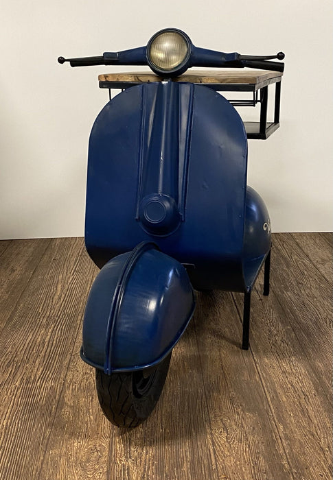 Vintage Blue Scooter Bar Cart - Blue