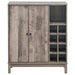 Cheyenne - 2-Door Wine Cabinet With Stemware Rack - Weathered Acacia - Simple Home Plus