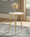 Acheson - Round Accent Table - White And Gold - Simple Home Plus