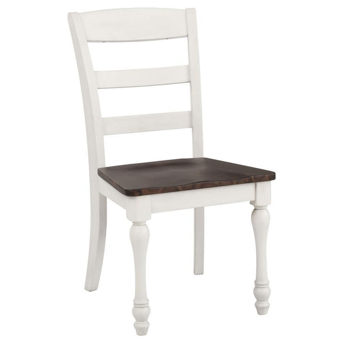 Madelyn - Ladder Back Side Chairs (Set of 2) - Dark Cocoa And Coastal White - Simple Home Plus