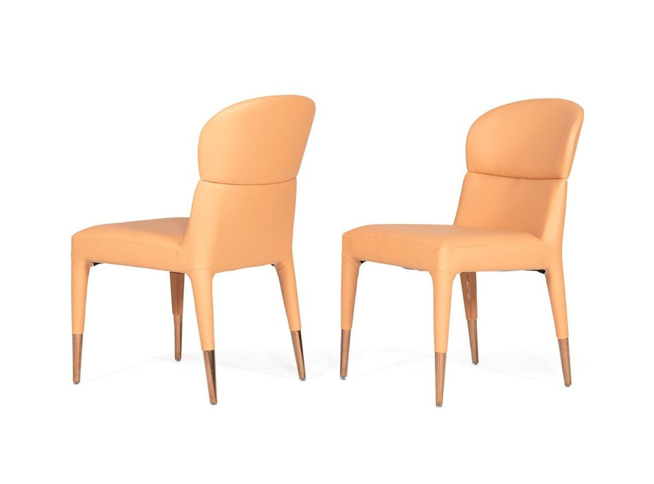 Rosegold Dining Chairs (Set of 2) - Peach