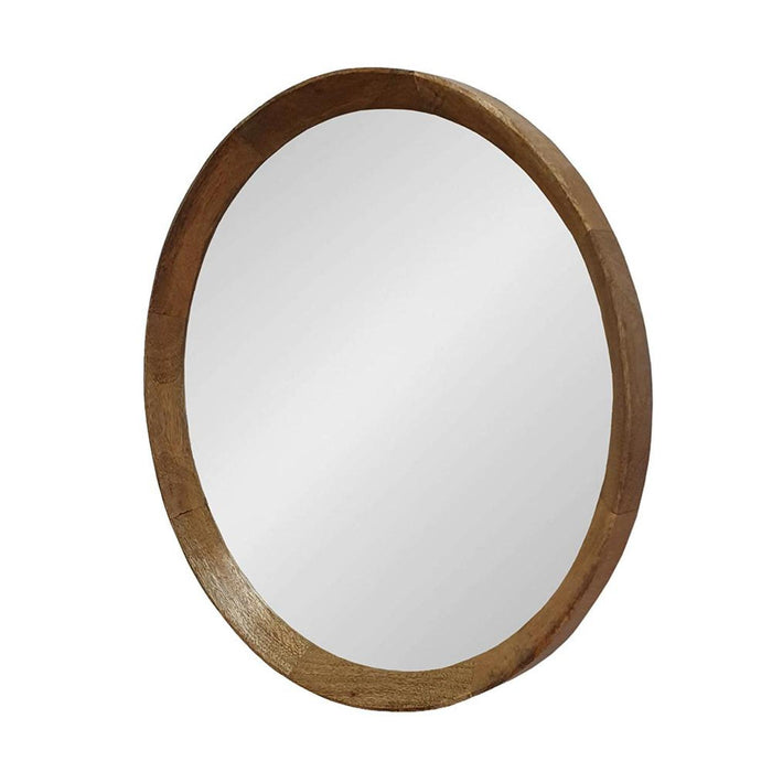 20" Round Framed Accent Mirror - Natural