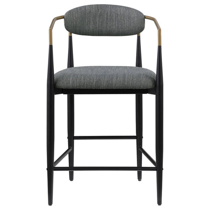 Tina - Metal Counter Height Bar Stool With Upholstered Back And Seat (Set of 2)