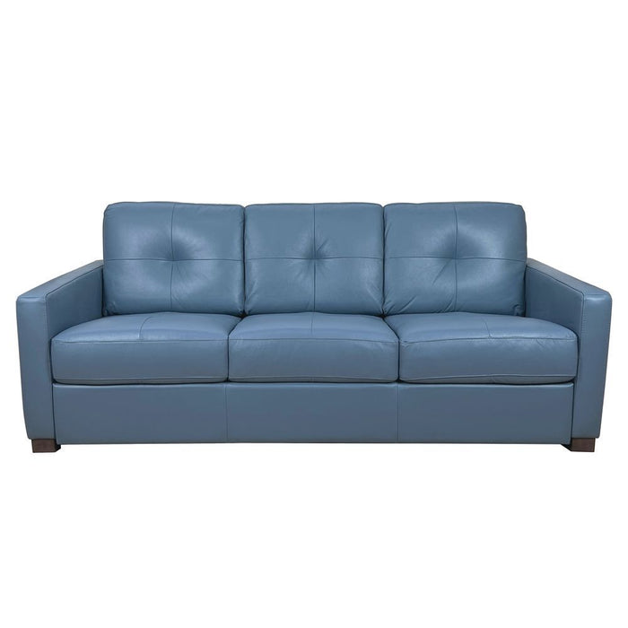 Leather Sleeper Sofa - Blue / Black