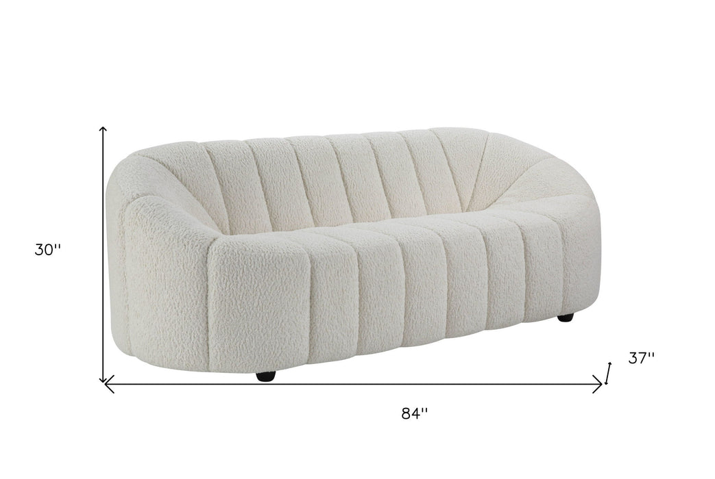 Sherpa Sofa With Black Legs - White