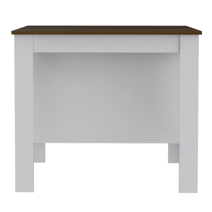 Modern Kitchen Island - White / Caramel