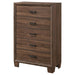 Brandon - 5-Drawer Chest - Medium WArm - Brown - Simple Home Plus