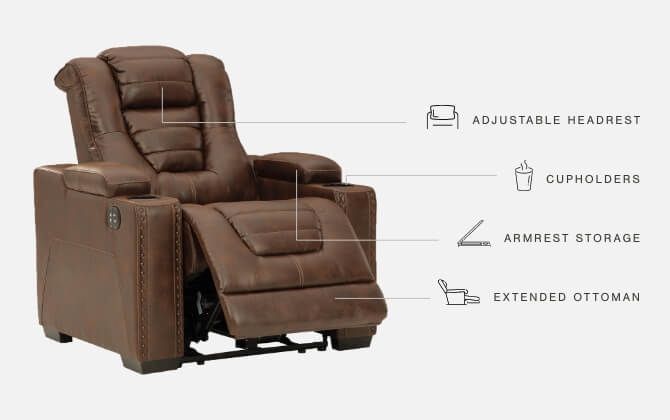 Owner's - Thyme - Pwr Recliner/Adj Headrest - Simple Home Plus