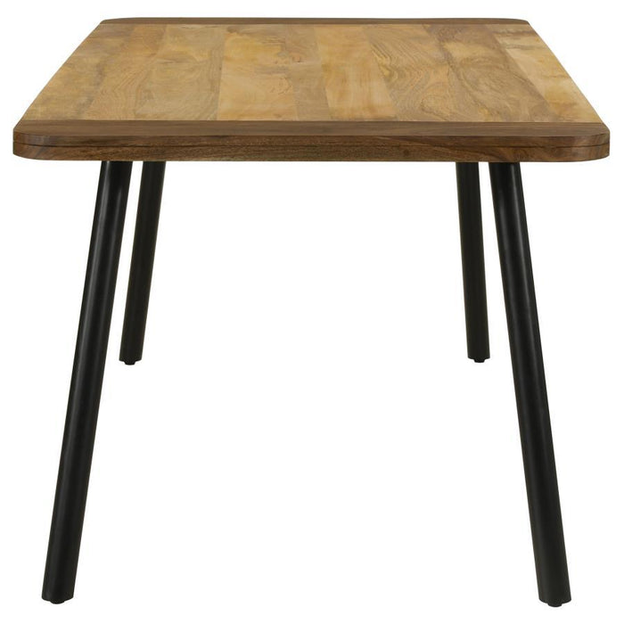 Maverick - Rectangular Tapered Legs Dining Table - Natural Mango And Black - Simple Home Plus