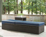 Grasson - Brown / Blue - Chaise Lounge With Cushion - Simple Home Plus