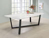 Mayer - Rectangular Dining Table Faux Marble - White And Gunmetal - Simple Home Plus