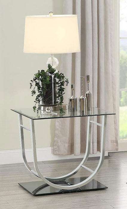 Danville - U-Shaped End Table - Chrome - Simple Home Plus