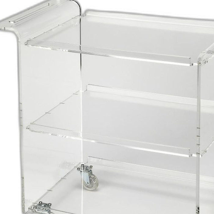 Acrylic Rolling Server Bar Cart - Clear