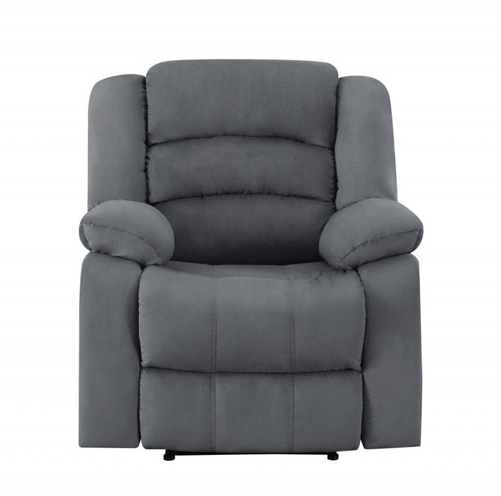 Three Piece Indoor Microsuede Six Person Seating Set - Gray