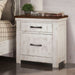 Alyson - Nightstand With USB Plug - Distressed White / Walnut - Simple Home Plus