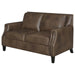 Leaton - Upholstered Recessed Arms Loveseat - Brown Sugar - Simple Home Plus