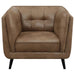 Thatcher - Upholstered Button Tufted Chair - Brown - Simple Home Plus