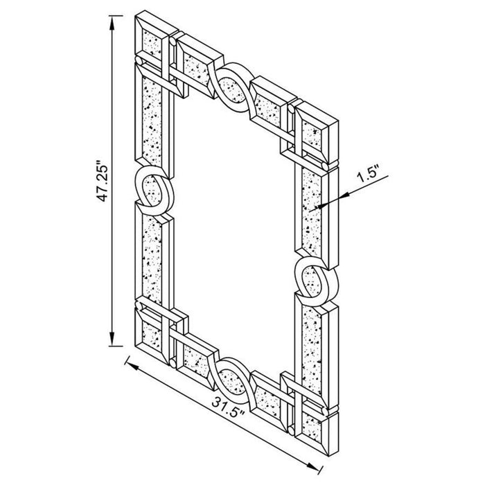 Jackie - Interlocking Wall Mirror With Iridescent Panels And Beads - Silver - Simple Home Plus