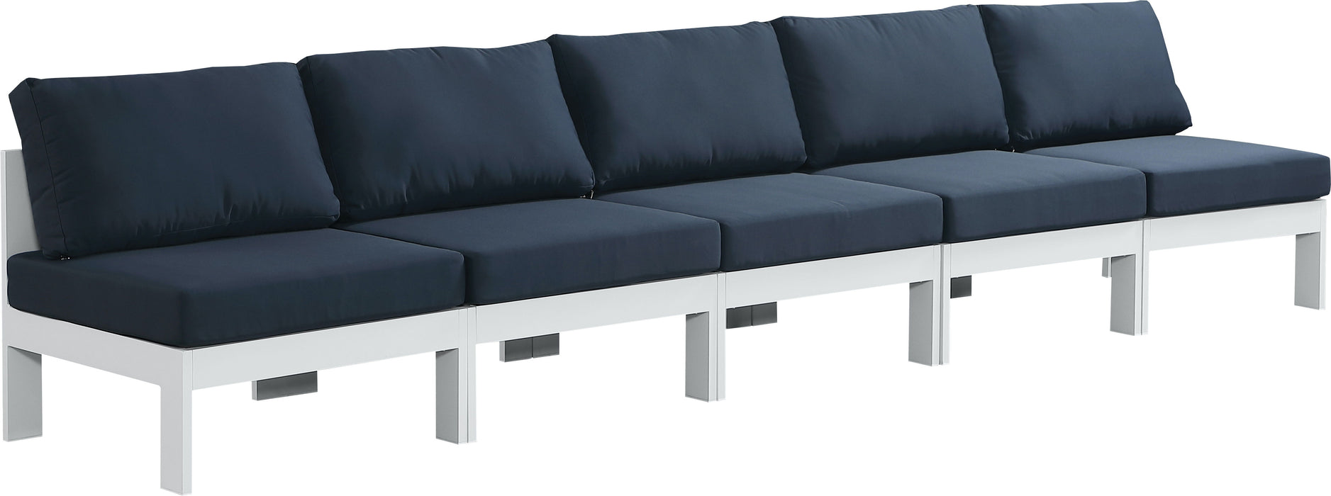 Nizuc - Outdoor Patio Modular Sofa - Navy - Metal - Modern & Contemporary