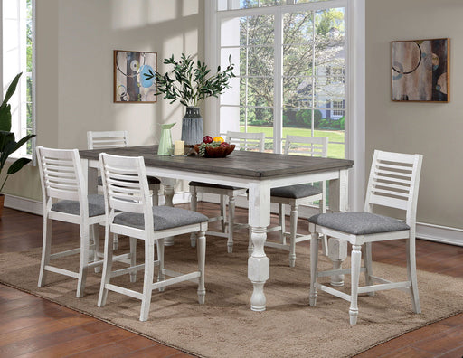 Calabria - Counter Height Table - Antique White / Gray - Simple Home Plus