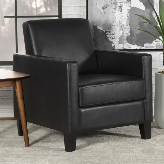 Julio - Upholstered Accent Chair With Track Arms - Black - Simple Home Plus