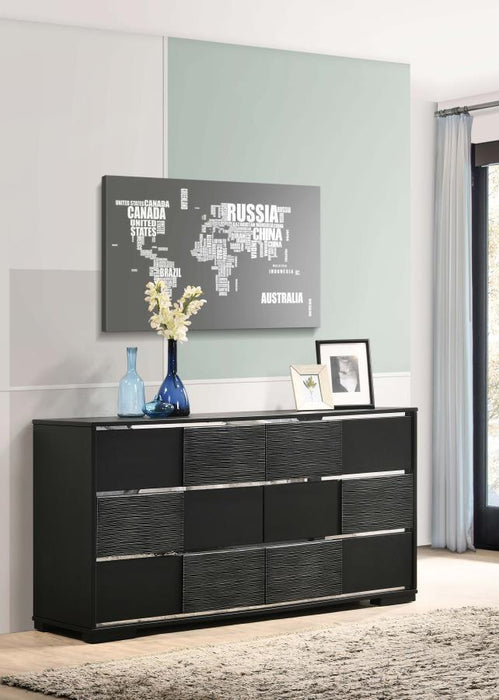 Blacktoft - 6-Drawer Dresser - Black - Simple Home Plus