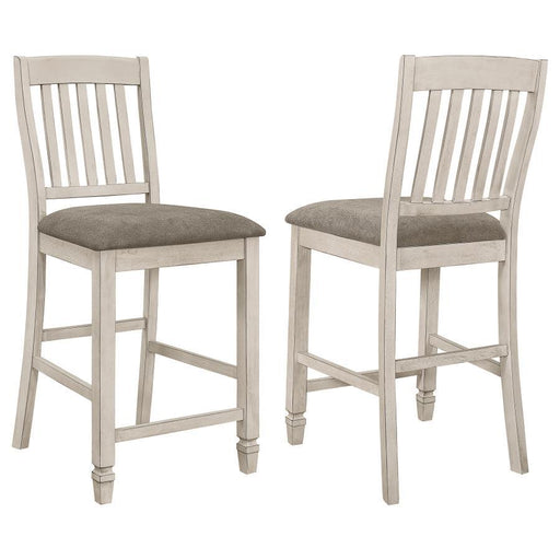 Sarasota - Slat Back Counter Height Chairs (Set of 2) - Gray And Rustic Cream - Simple Home Plus