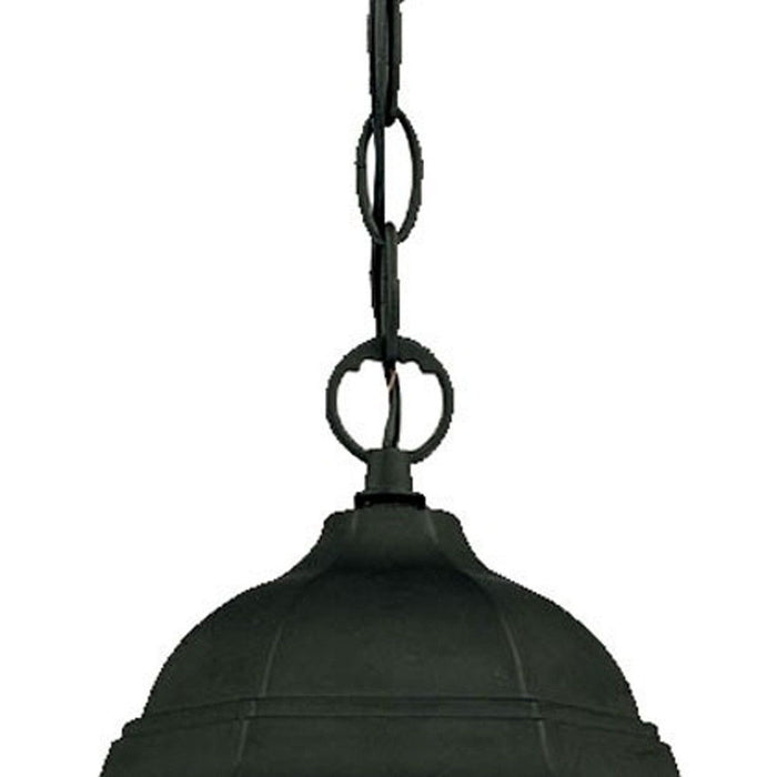 Glass Lantern Hanging Light - Matte Black