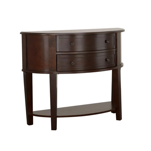 Diane - 2-Drawer Demilune Shape Console Table - Cappuccino - Simple Home Plus