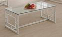 Merced - Rectangle Glass Top Coffee Table - Nickel - Simple Home Plus