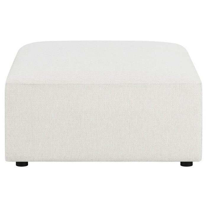 Freddie - Upholstered Square Ottoman - Pearl - Simple Home Plus