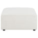 Freddie - Upholstered Square Ottoman - Pearl - Simple Home Plus