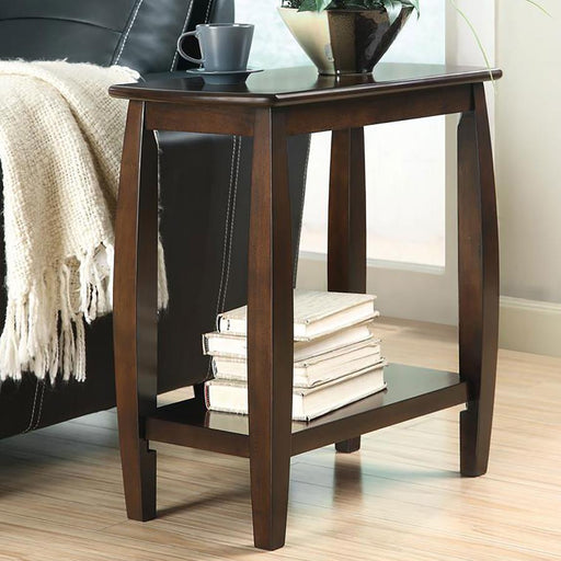 Raphael - 1-Shelf Chairside Table - Cappuccino - Simple Home Plus
