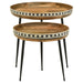 Ollie - 2 Piece Round Nesting Table - Natural And Black - Simple Home Plus