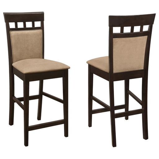 Gabriel - Upholstered Counter Height Stools (Set of 2) - Cappuccino And Beige - Simple Home Plus
