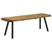 Maverick - Rectangular Dining Bench - Natural Mango And Black - Simple Home Plus