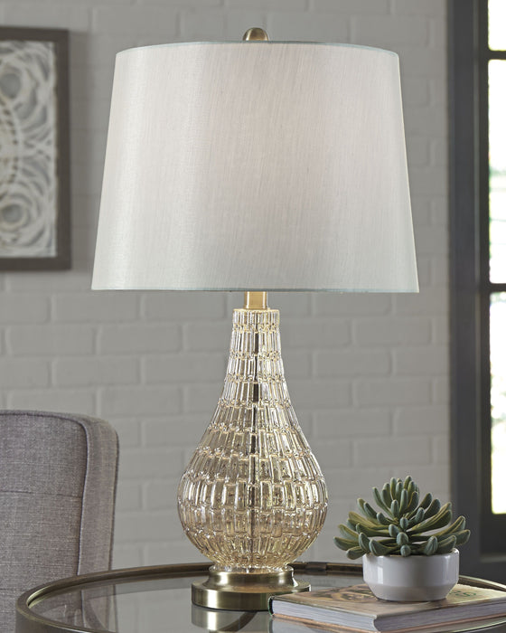 Latoya - Beige - Glass Table Lamp - Simple Home Plus