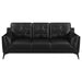 Moira - Upholstered Tufted Sofa With Track Arms - Black - Simple Home Plus