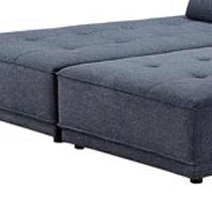 Stationary L Shaped Two Piece Sofa And Chaise - Blue