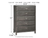 Caitbrook - Gray - Five Drawer Chest - Simple Home Plus