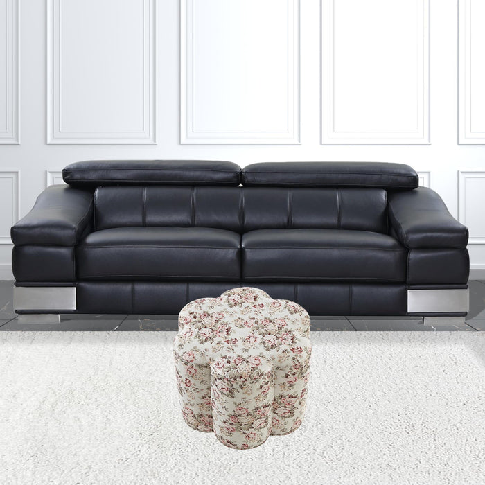 Linen Specialty Ottoman - Ivory