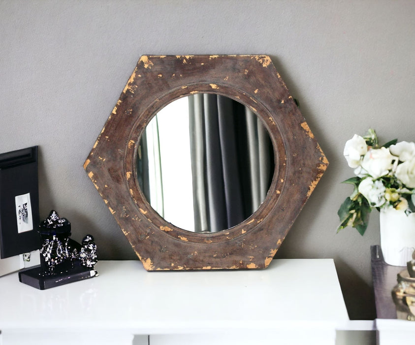 Hexagon Accent Mirror - Bronze