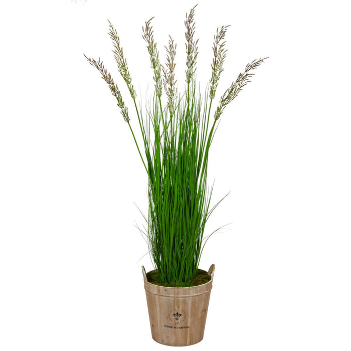 64" Wheat Grass Artificial Plant in Farmhouse Planter